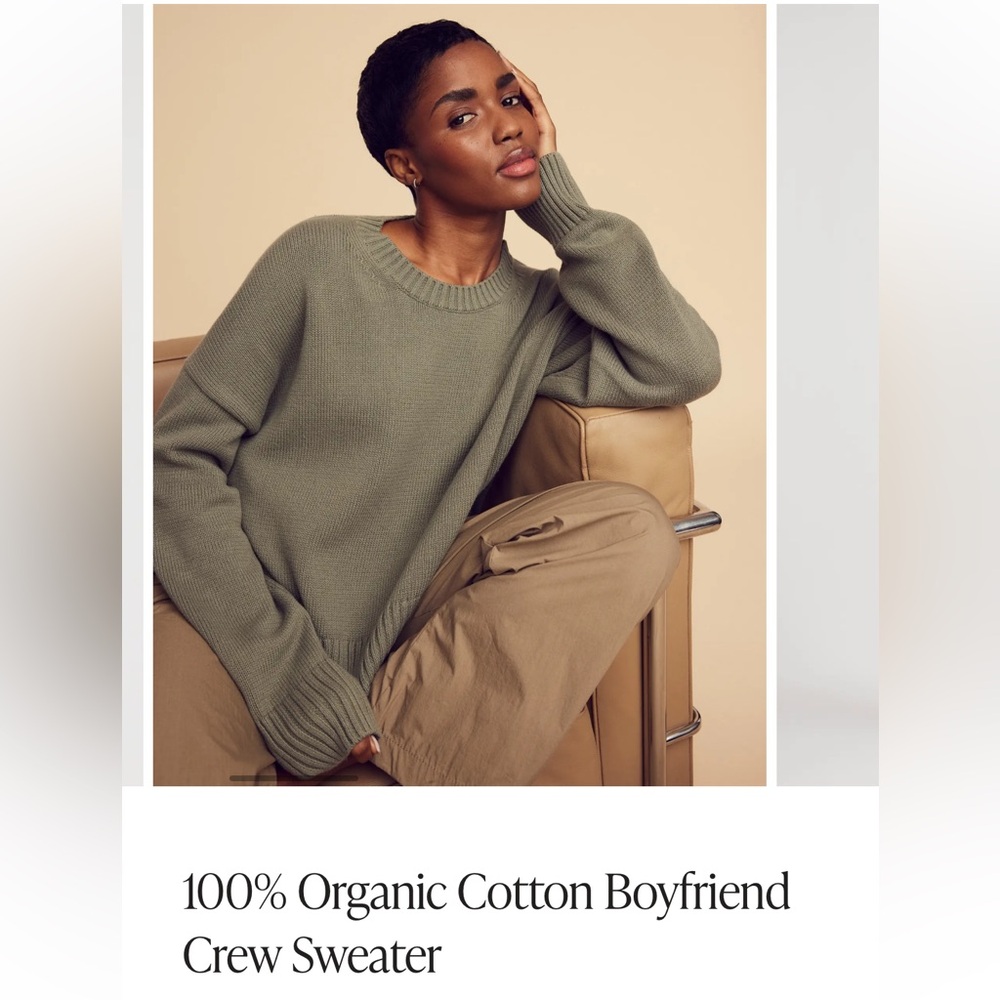 Quince women’s 100% Organic Cotton Boyfriend crew sweater